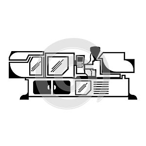 electric or hydraulic injection molding machine icon. vector illustration design