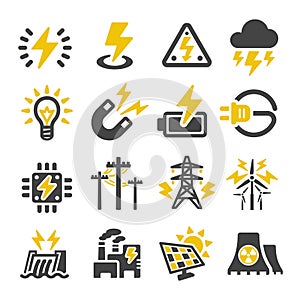 electric icon set