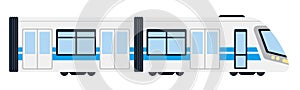 Electric Intercity train vector flat isolated