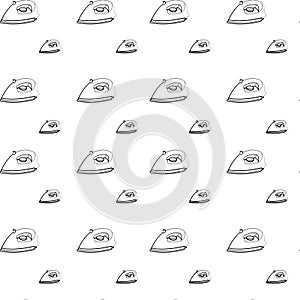 electric iron pattern. one line vector illustration