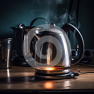 Electric kettle caught fire, flame, incident, malfunction, fire,
