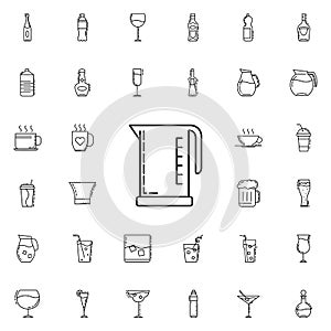 Electric kettle dusk icon. Drinks & Beverages icons universal set for web and mobile