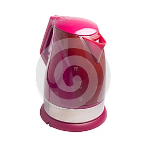 Electric kettle isolated red white background