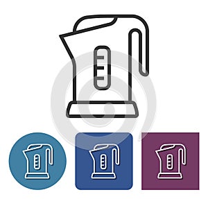 Electric kettle line icon