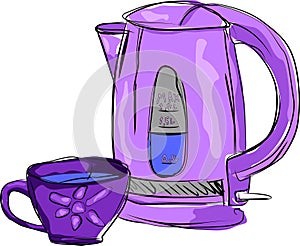 electric kettle with water.