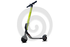 Electric kick modern scooter isolated on white background.