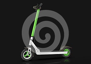 Electric kick scooter, ecologic urban vehicle, dark background