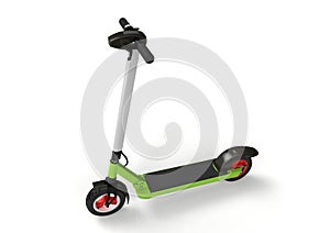 Electric kick scooter, ecologic urban vehicle, light background