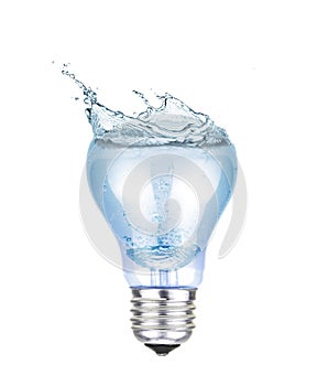 Electric lamp full with water