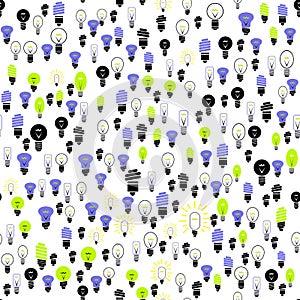 Electric Lamp Seamless Pattern
