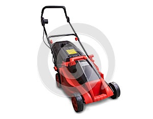 Electric lawnmower isolated