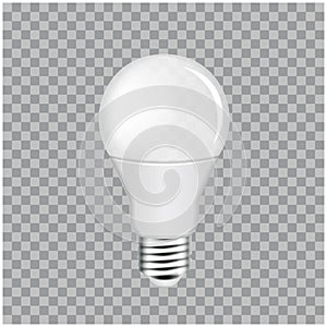 Electric led light bulb on transparent background