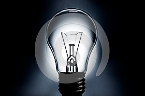 Electric light bulb with dark background