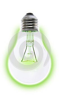 Electric light bulb glowing