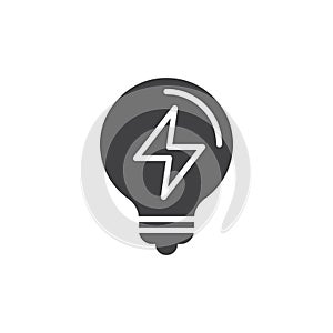 Electric light bulb icon vector, filled flat sign