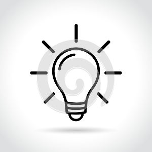 Electric light bulb icon on white background