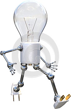 Electric Light Bulb Man isolated, Idea, Ideas
