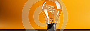 Electric light bulb on a plain background. Concept: symbol of ideas and brainstorming