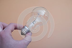 Electric light bulbs. energy efficiency concept LED lamp vs incandescent lamp