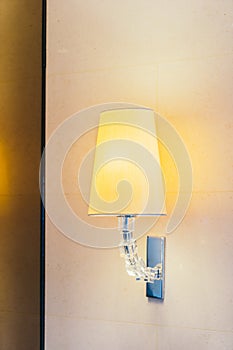 Electric light lamp on wall decoration interior