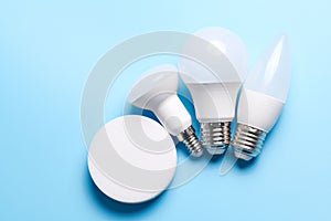 Electric light set with dimmer switch, controllable lighting. Saving energy concept, device designed to change electrical power