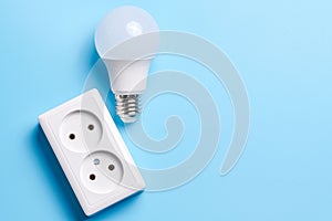 Electric light set with dimmer switch, controllable lighting. Saving energy concept, device designed to change electrical power