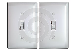 Electric light switch in ON and OFF positions