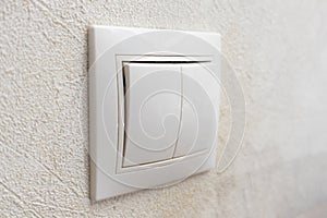 Electric light switch side view close-up view