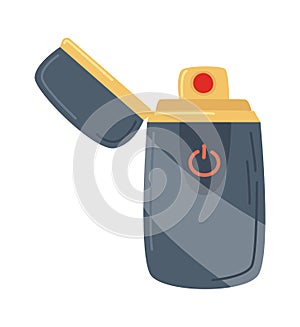 Electric lighter flat icon Steel incendiary device