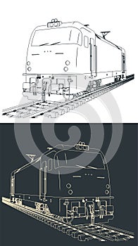 Electric locomotive illustrations