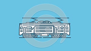 Electric Locomotive line icon on the Alpha Channel