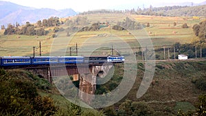 Electric locomotive with passenger train