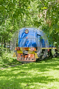 Electric locomotive in rail