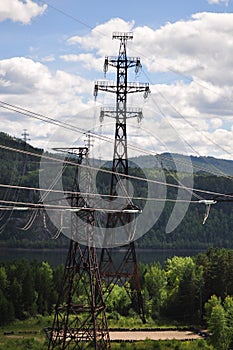 electric main near the hydroelectric power station