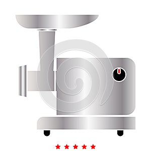 Electric meat mincer icon . Flat style