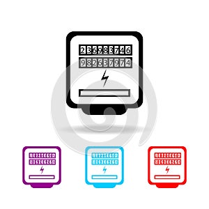 Electric meter icon. Elements of electricity in multi colored icons. Premium quality graphic design icon. Simple icon for websites