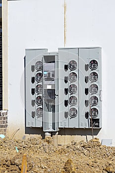 Electric Meter Installation For New Multi Family Apartment Construction