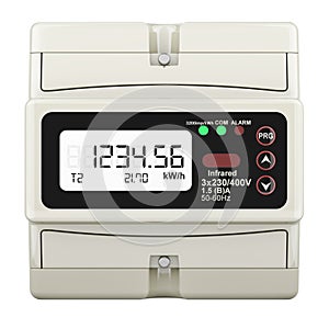 Electric Meter, KWh Meter, electricity meter, energy meter, or kilowatt-hour meter, 3D rendering