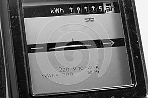 electric meter with numbers in kwh for measuring the electricity consumed photo