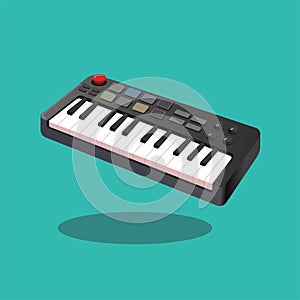 Electric mini keyboard piano music instrument symbol illustration vector