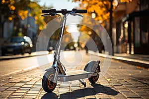 Electric modern scooter. Alternative to city transport.