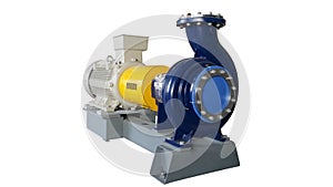 Electric motor on baseplate in pulp industial