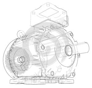 Electric motor outline. Vector