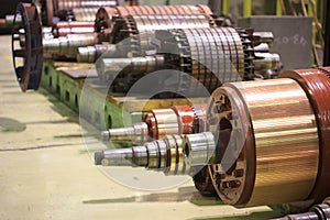 Electric motor rotor of stock.