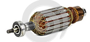 Electric motor rotor on white
