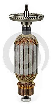 Electric motor rotor white background