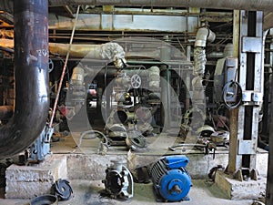 Electric motor water pump under repair at power plant