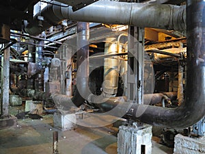 Electric motor water pump under repair at power plant