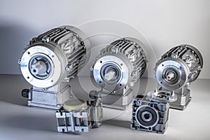 Electric motors with gearboxes needed for the bottling line industrial equipment