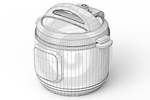 Electric multi cooker isolated on white background.